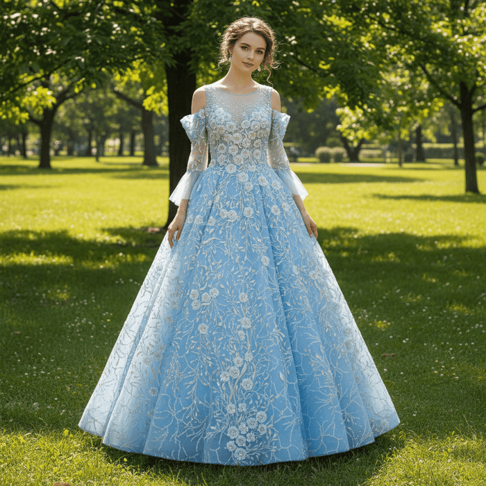 Blue Yellow Purple A Line Wedding Dresses and Bridal Gowns - Rosymae