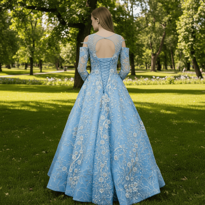 Blue Yellow Purple A Line Wedding Dresses and Bridal Gowns - Rosymae