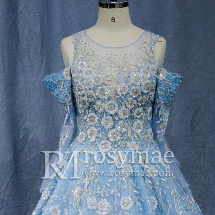 Blue Yellow Purple A Line Wedding Dresses and Bridal Gowns - Rosymae