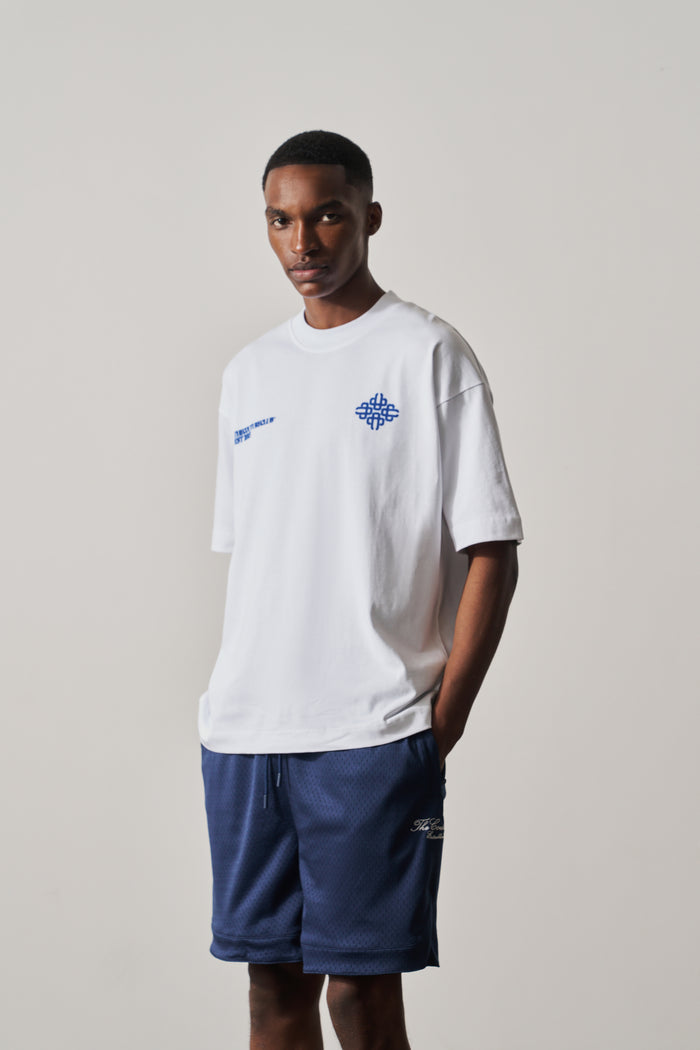 BLURRED GRAPHIC EMBLEM T-SHIRT - COBALT