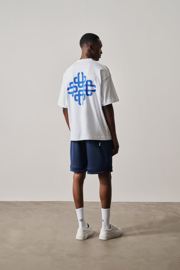 BLURRED GRAPHIC EMBLEM T-SHIRT - COBALT