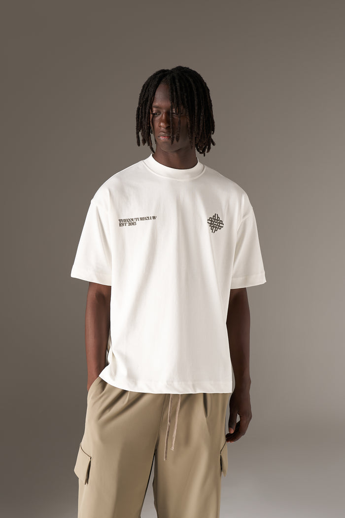 BLURRED GRAPHIC EMBLEM T-SHIRT - KHAKI