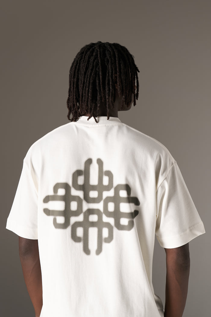 BLURRED GRAPHIC EMBLEM T-SHIRT - KHAKI