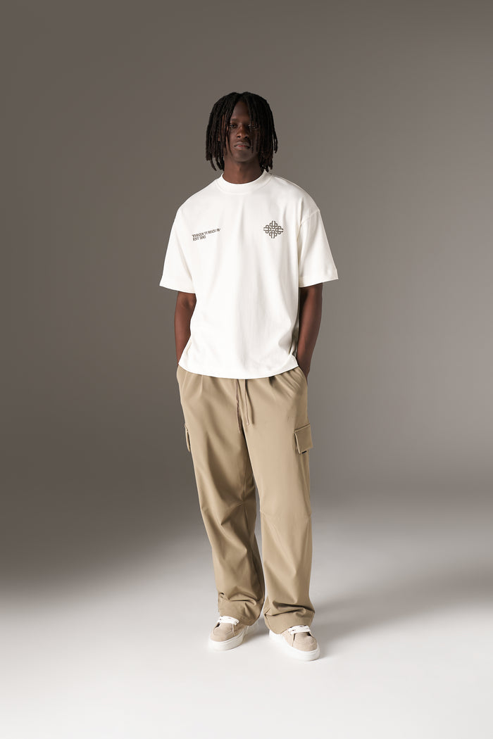 BLURRED GRAPHIC EMBLEM T-SHIRT - KHAKI