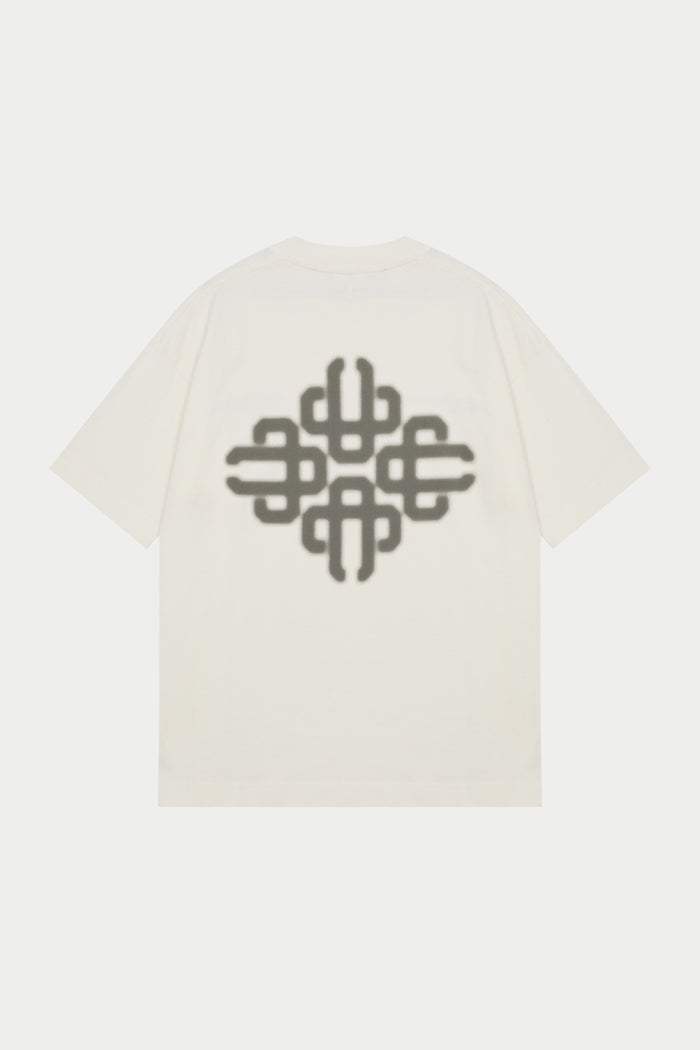 BLURRED GRAPHIC EMBLEM T-SHIRT - KHAKI