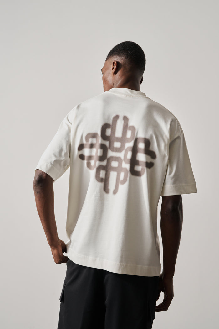 BLURRED GRAPHIC EMBLEM T-SHIRT - OFF WHITE