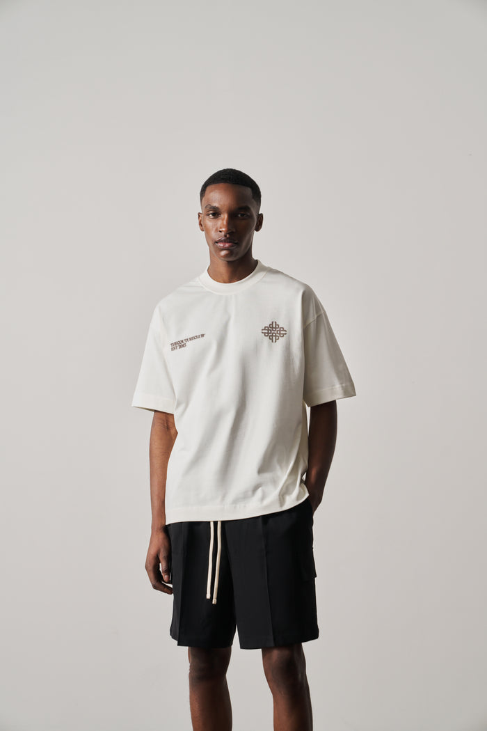 BLURRED GRAPHIC EMBLEM T-SHIRT - OFF WHITE
