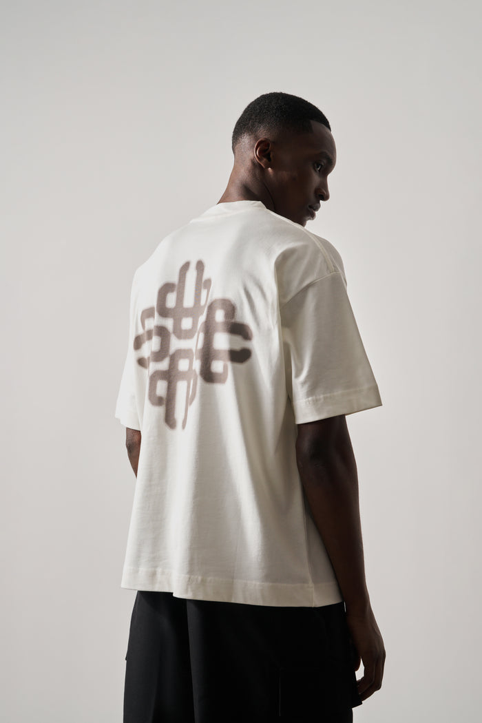 BLURRED GRAPHIC EMBLEM T-SHIRT - OFF WHITE