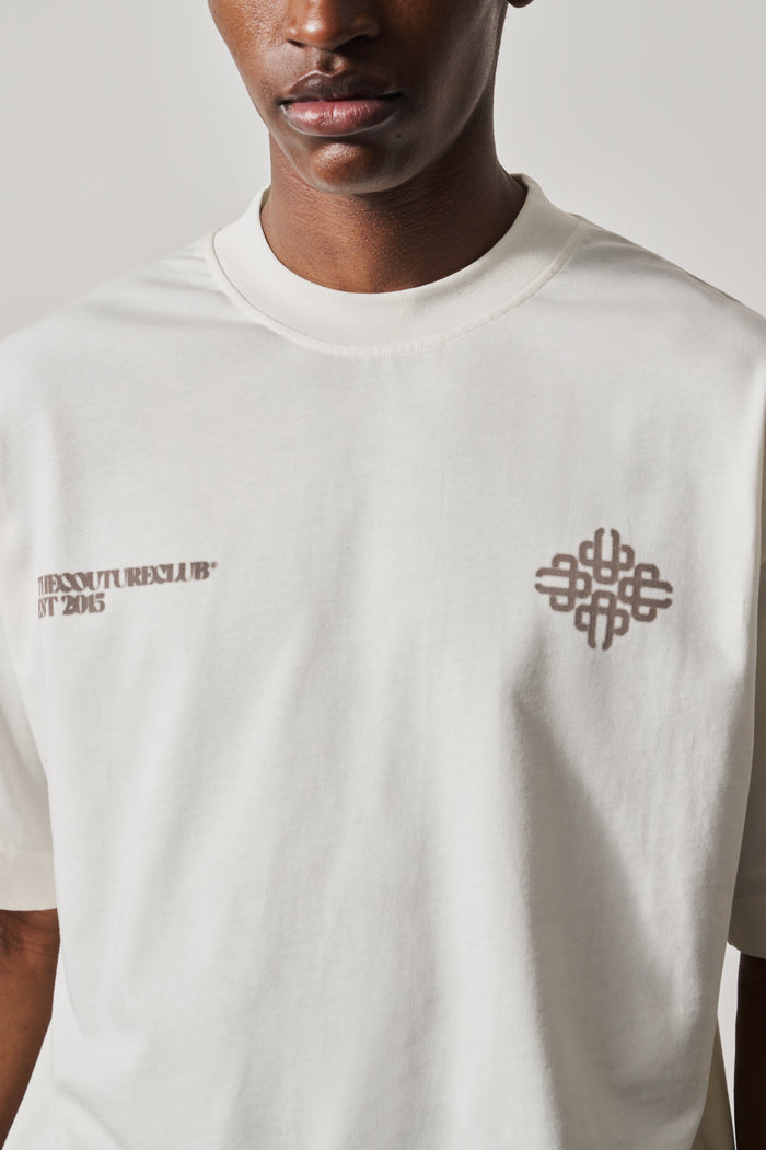 BLURRED GRAPHIC EMBLEM T-SHIRT - OFF WHITE