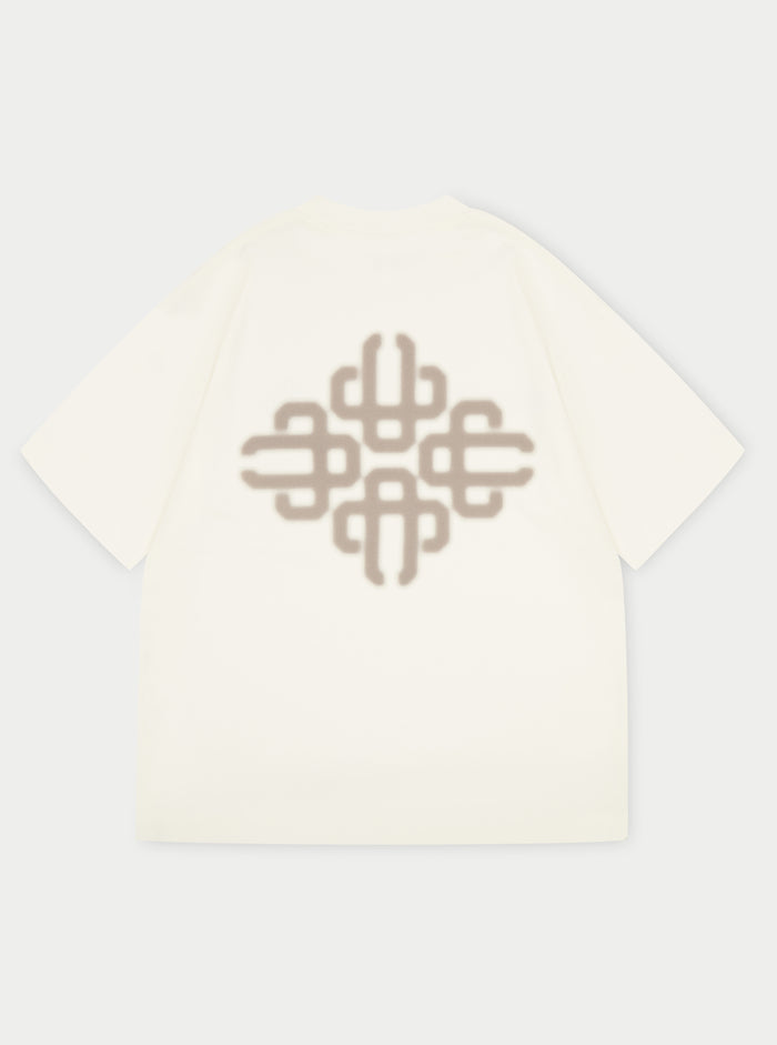 BLURRED GRAPHIC EMBLEM T-SHIRT - OFF WHITE