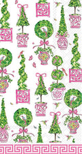 Boston International - Paper Guest Towels 16 Ct Pink Topiaries