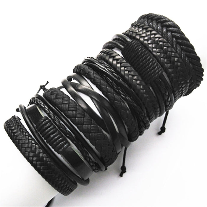 Bracelets 10pcs/set Black Wrap Woven Handmade  Men or Women  ID  A112 - 1105 - foxberryparkproducts