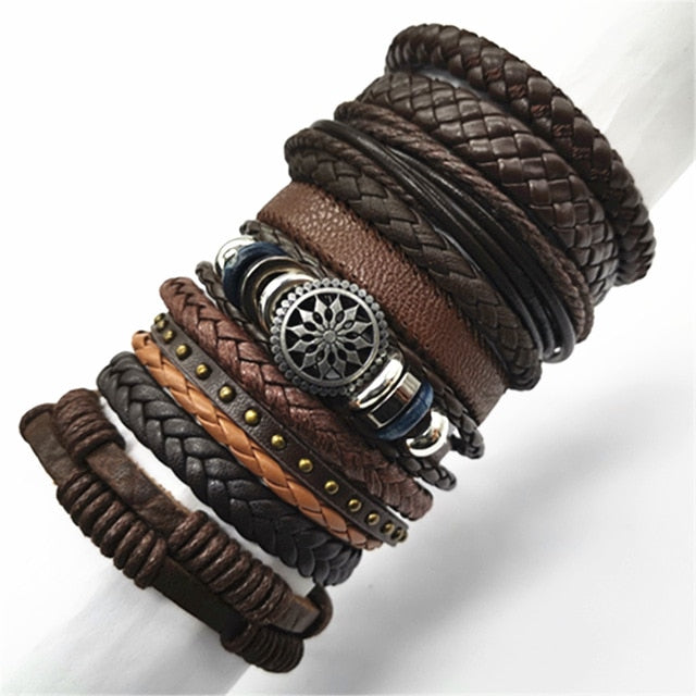 Bracelets 10pcs/set Black Wrap Woven Handmade  Men or Women  ID  A112 - 1105 - foxberryparkproducts