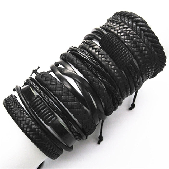 Bracelets 10pcs/set Black Wrap Woven Handmade  Men or Women  ID  A112 - 1105 - foxberryparkproducts