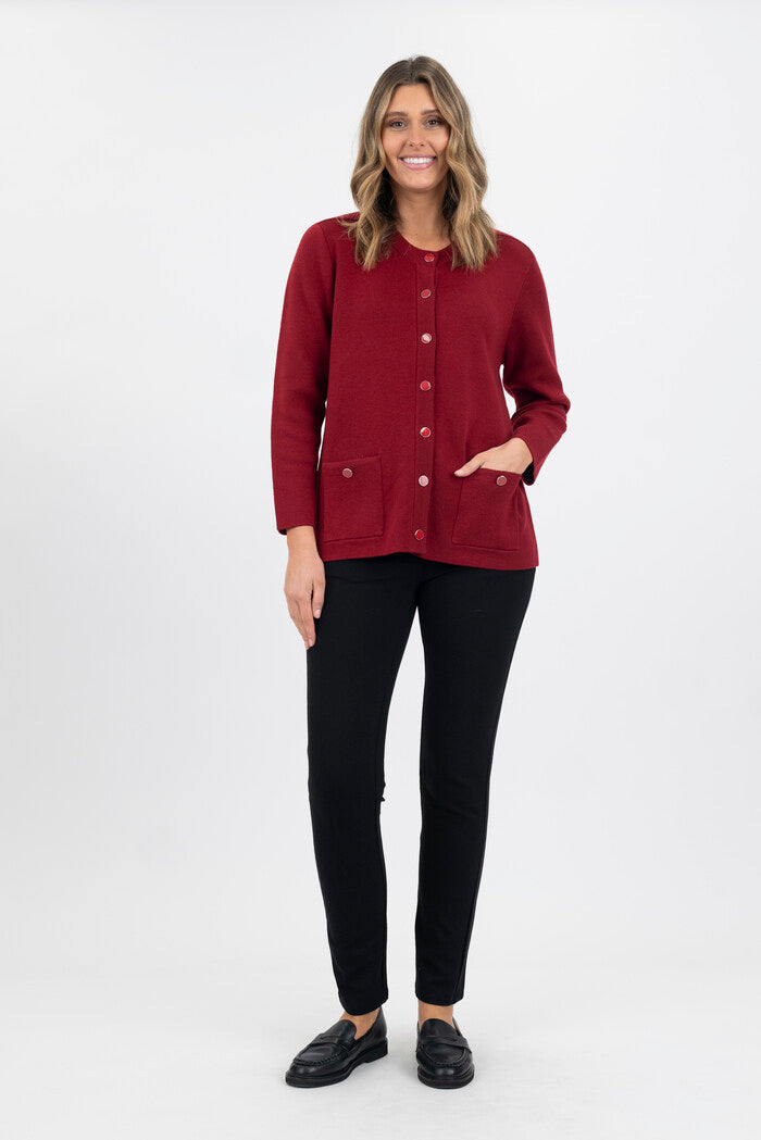 Bromley Knit Wool Blend Cardigan (Navy or Black)