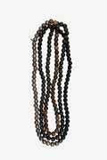 Brown and Black Long Beaded Necklace image 0