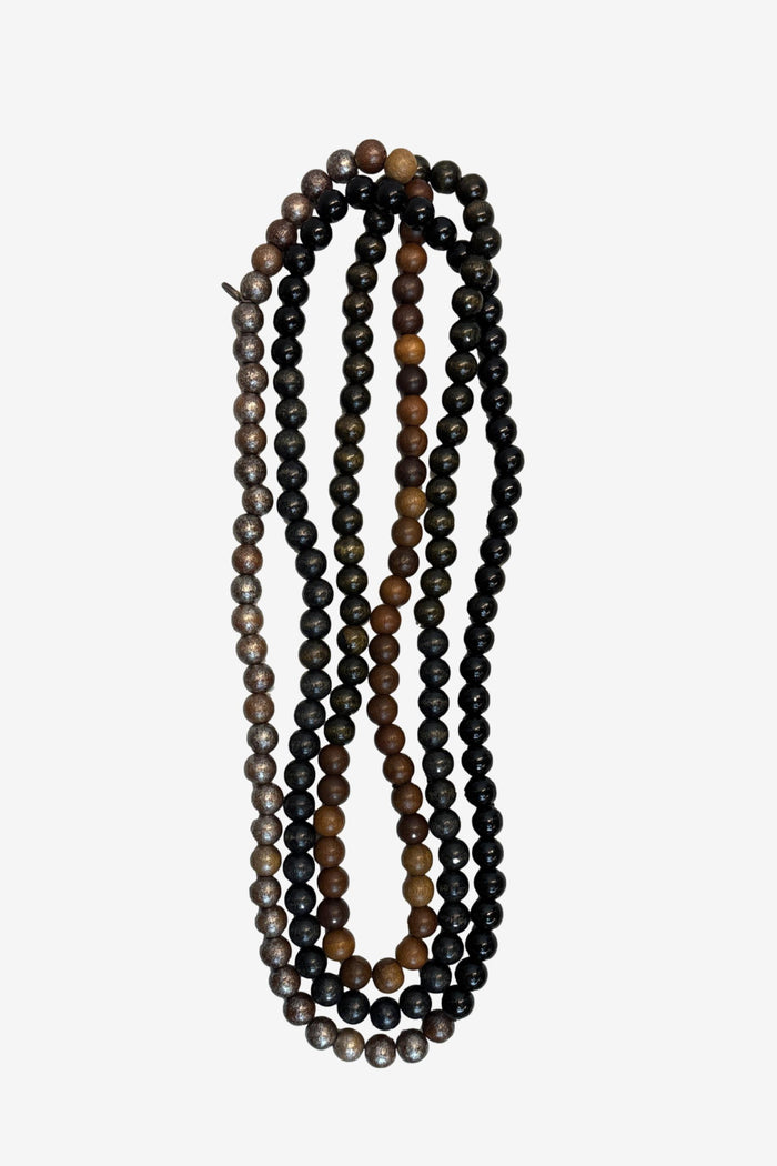 Brown and Black Long Beaded Necklace image 0