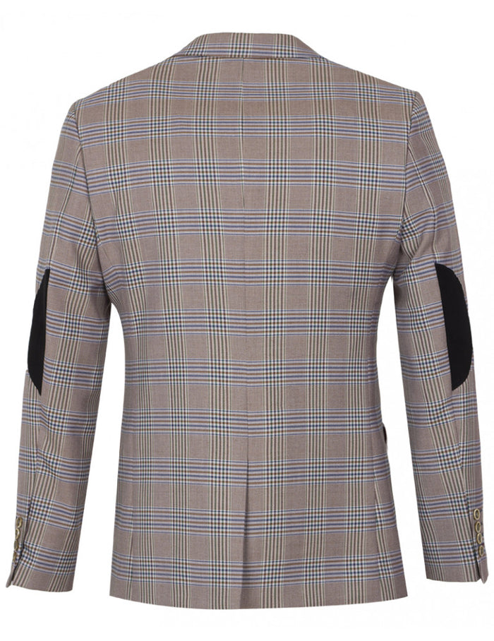 Brown Glen Check Blazer & Waistcoat-Makrom