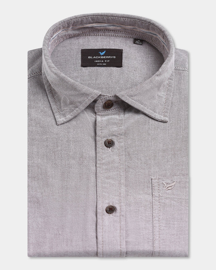 Brown Solid Shirt - Laos