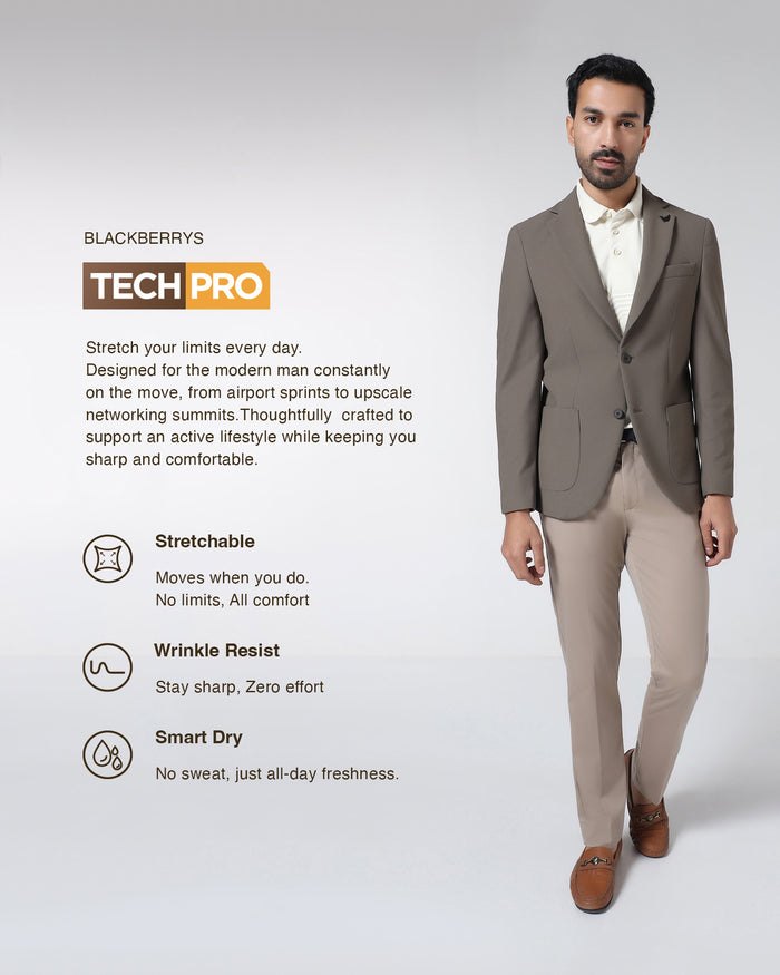 Brown TechPro Textured Blazer - Rodrygo