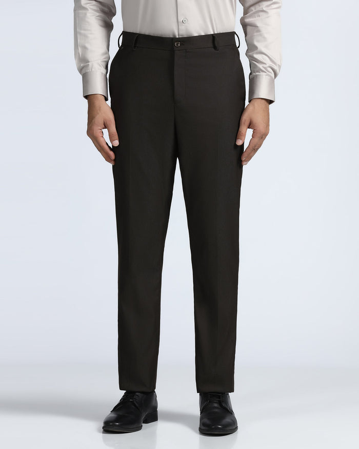 Brown Textured Trouser - Alan