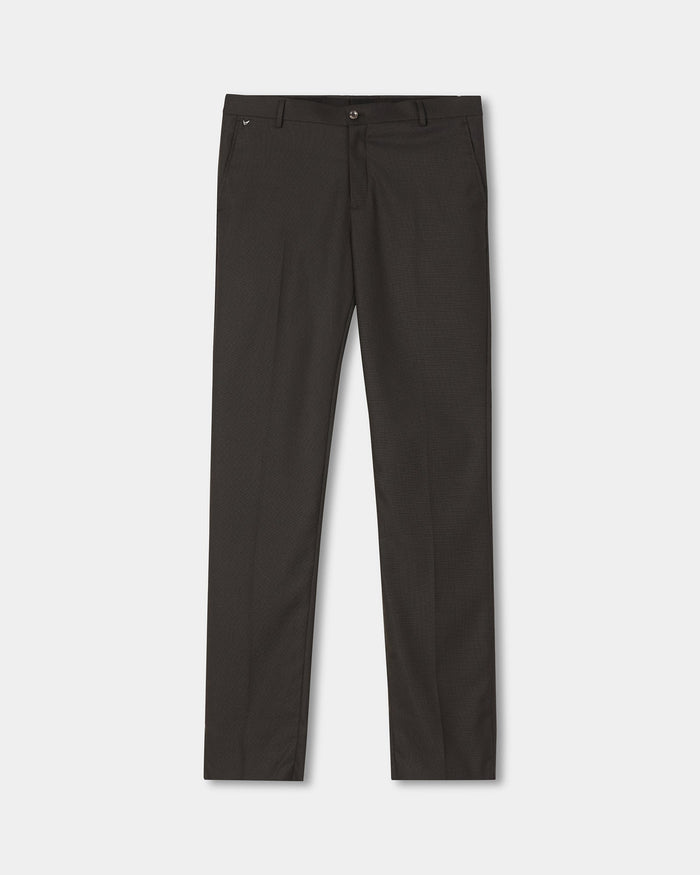 Brown Textured Trouser - Alan