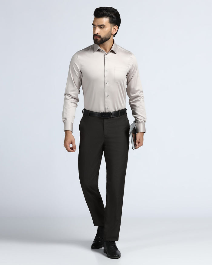 Brown Textured Trouser - Alan