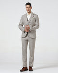 Brown Three Piece Textured Suit - Dayle
