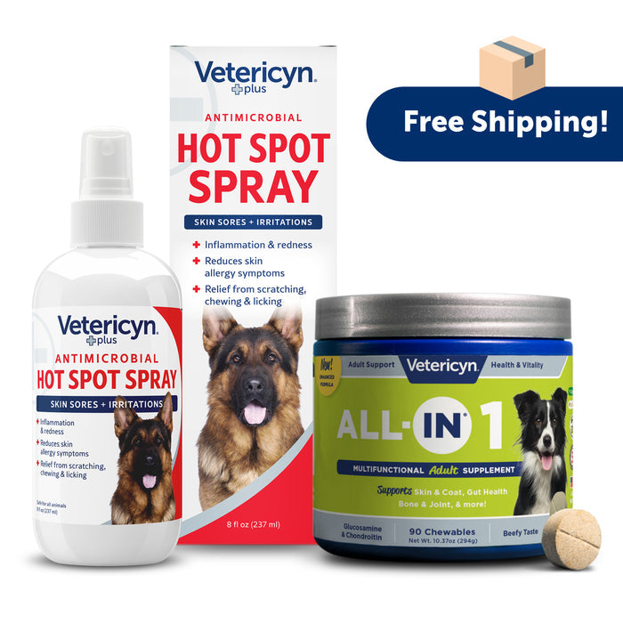 Bundle: Antimicrobial Hot Spot Spray and ALL-IN 1 Multifunctional Dog Supplement