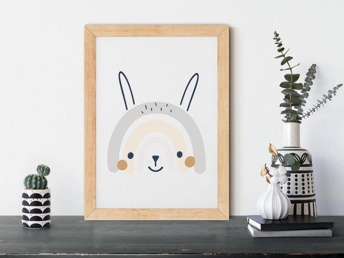 Neutral Nursery Wall Art Print Bunny, Kids Wall Decor Art| Pippa +June