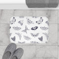 Modern Butterflies Bath Mat, Contemporary Shower Mats, Modern Bath Rugs, Bathroom Bath Mat, Modern Bathroom Decor, Minimalist Bath