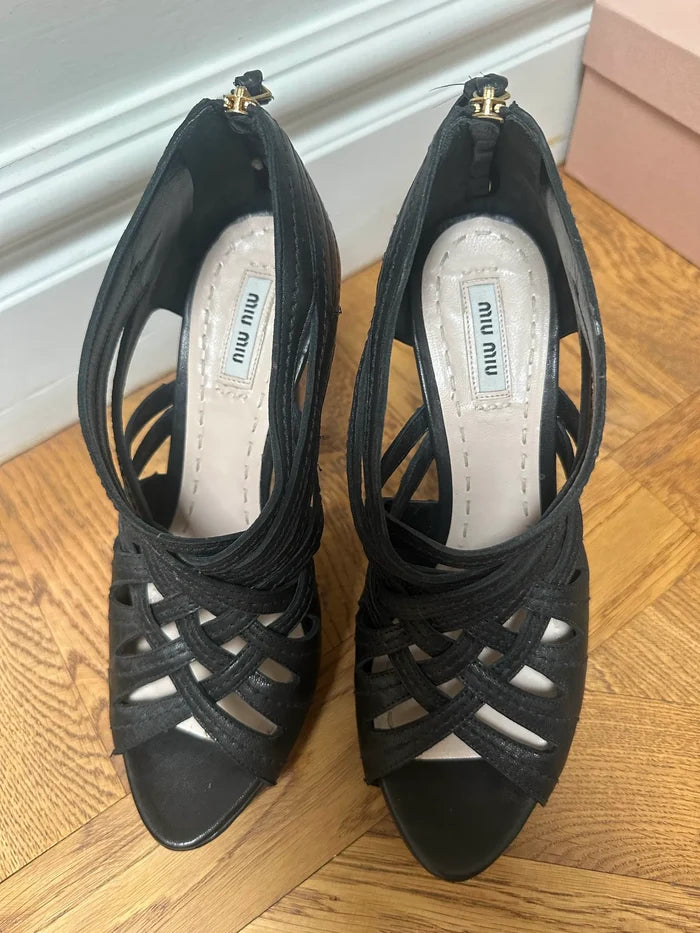 Miu Miu Calature Donna Nappa Washed 5-skinnklackar
