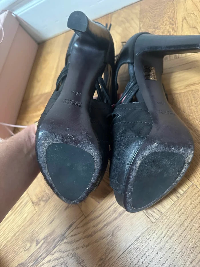 Miu Miu Calature Donna Nappa Washed 5-skinnklackar