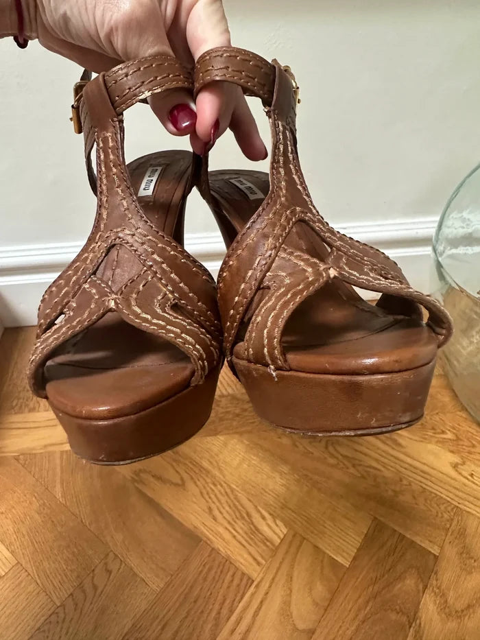 Miu Miu Calzature Donna Nappa Washed 8-skinnklackar