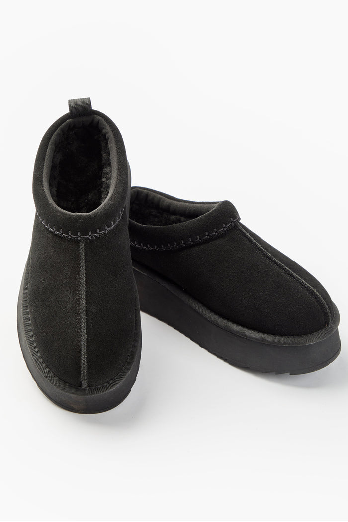 Canon Beck Genuine Suede Mules - Black