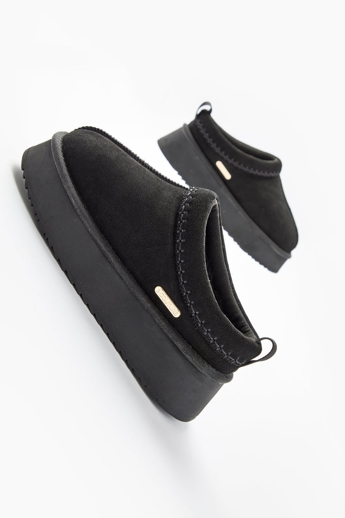 Canon Beck Genuine Suede Mules - Black