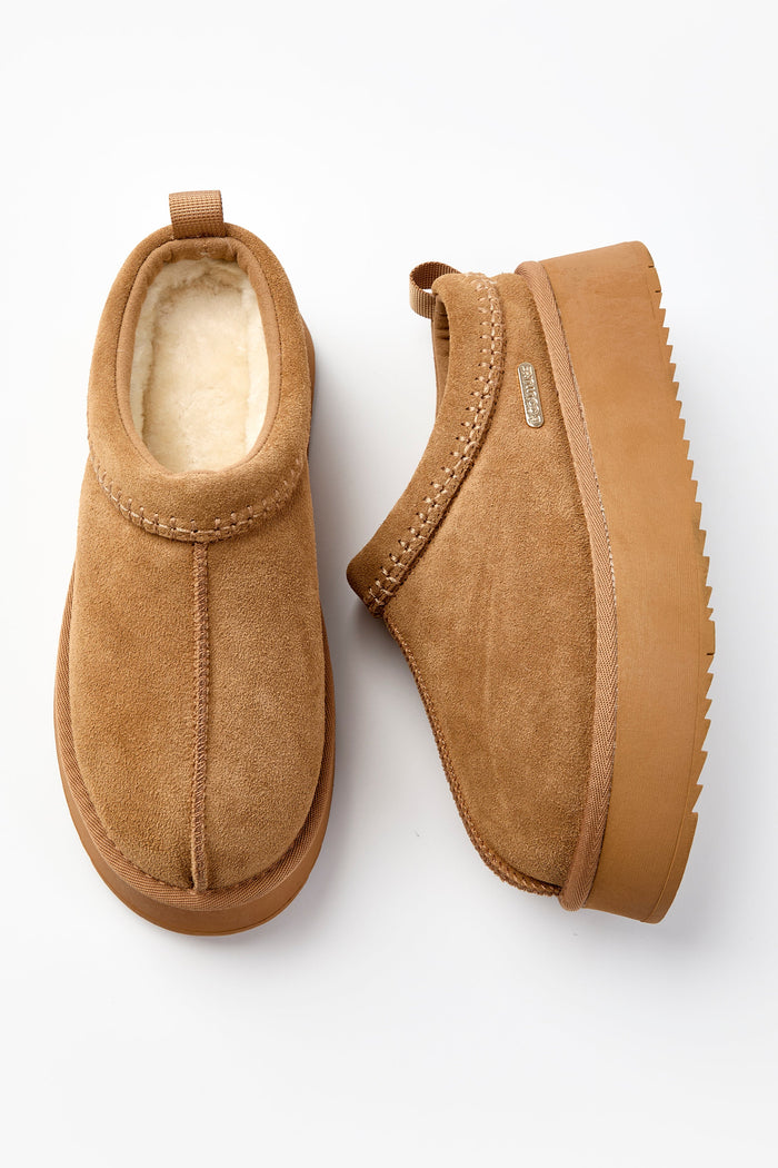 Canon Beck Genuine Suede Mules - Chestnut