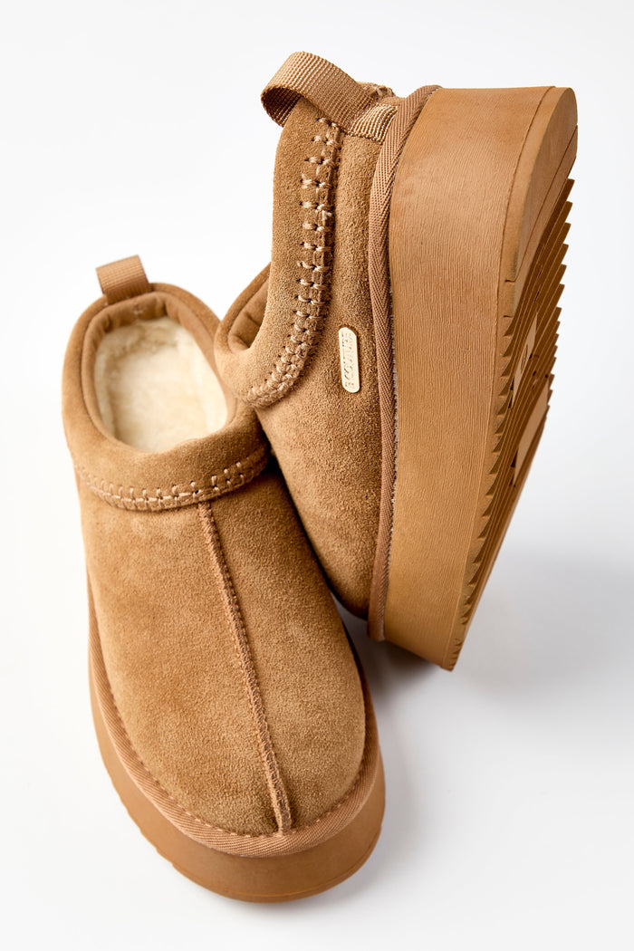Canon Beck Genuine Suede Mules - Chestnut