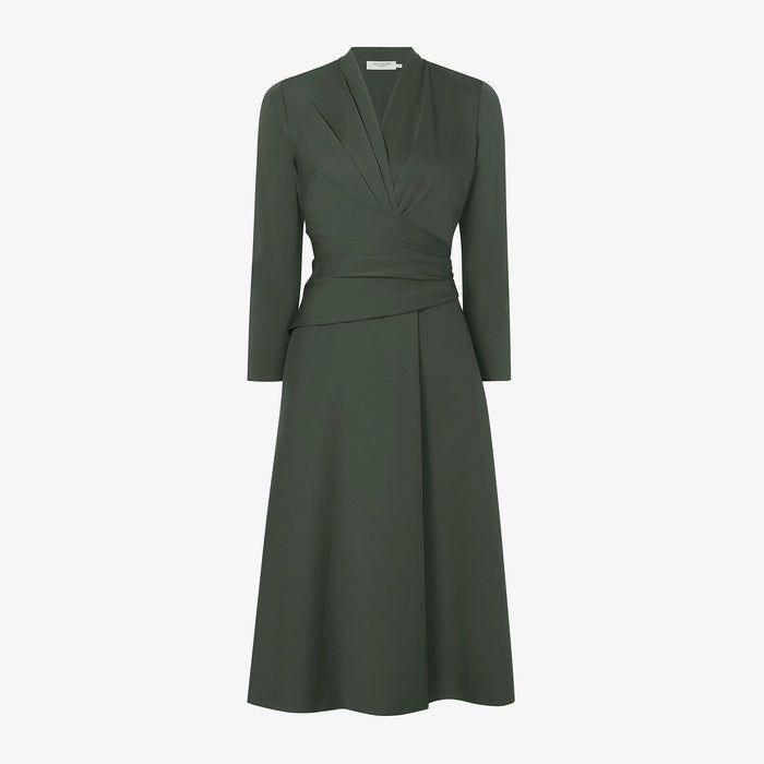 Packshot image of the Carly Dress in Dark Aloe