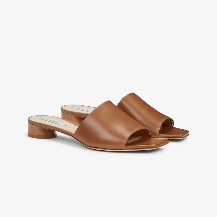 Packshot image of the Carter Slide - Kidskin in Cognac | Lead