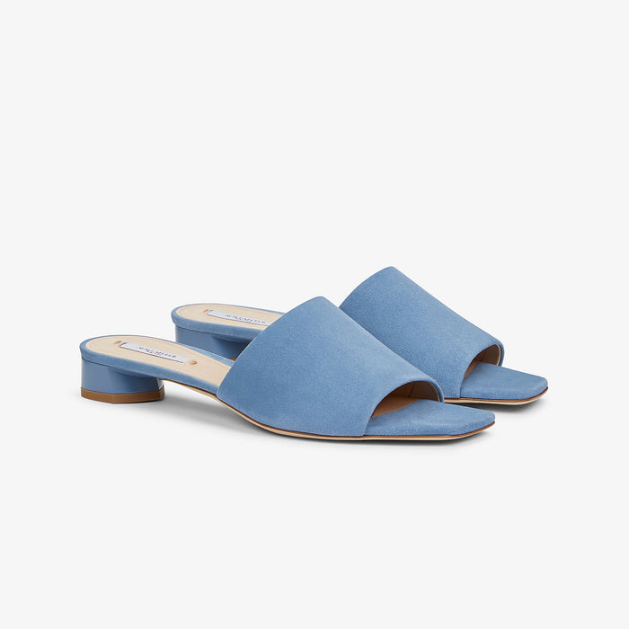 Packshot image of the Carter Slide - Suede in Sky Blue | Lead
