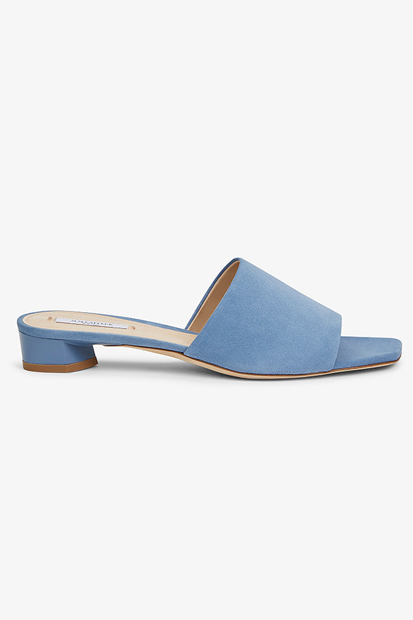 Packshot image of the Carter Slide - Suede in Sky Blue | Grid Hover | Exclude