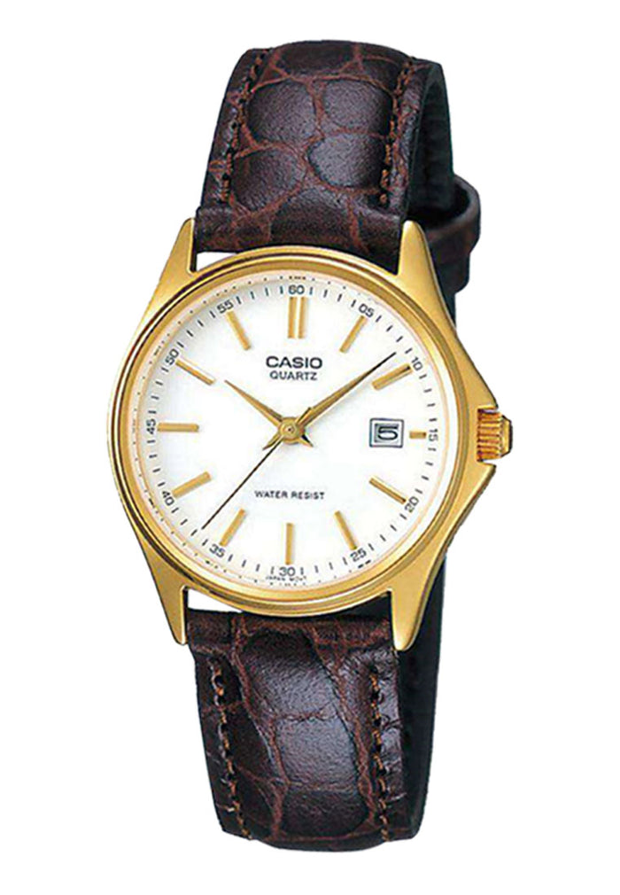 Casio Couple Watch COUPLE-1183Q-7ADF Analog Leather Strap Watch-Watch Portal Philippines