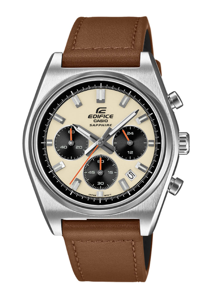 Casio Edifice EFB-730L-7A Chronograph Leather Strap Watch for Men-Watch Portal Philippines