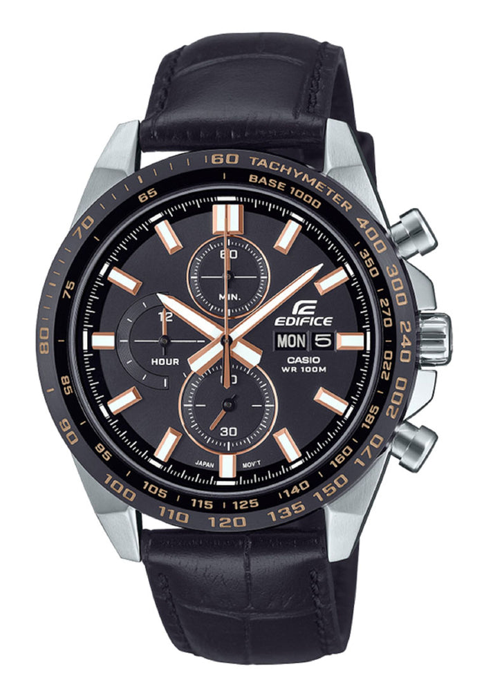 Casio Edifice EFR-574BL-1AVUDF Leather Strap Analog Watch for Men-Watch Portal Philippines