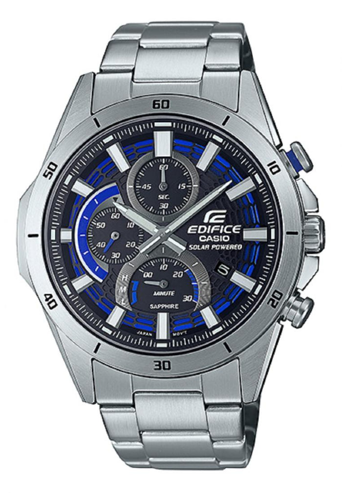 Casio Edifice EFS-S610D-1A Solar Chronograph Stainless Steel Strap Watch For Men-Watch Portal Philippines