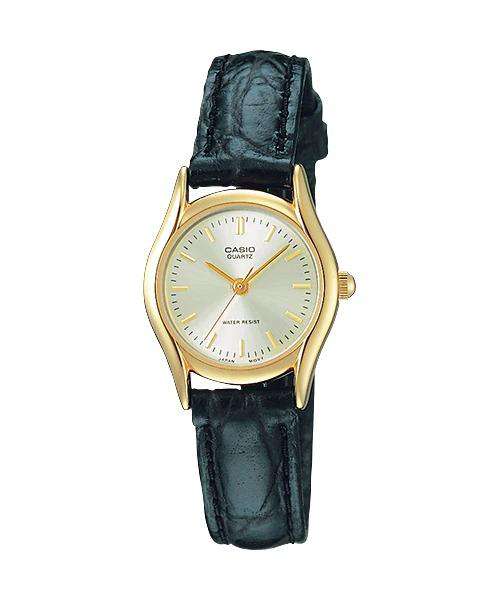 Casio LTP-1094Q-7ARDF Black Leather Strap Watch for Women-Watch Portal Philippines