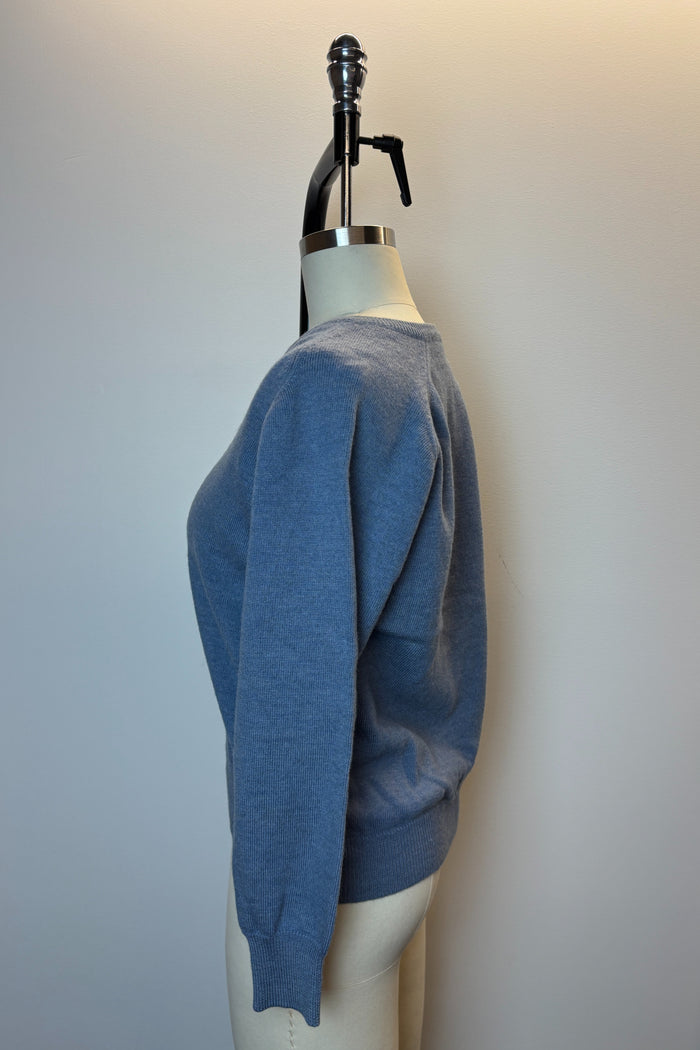 Castle Pale Blue V Neck Wool Sweater image 1
