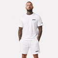 1HUNNA Casual Heavyweight T-shirt in wit – gedragen voorkant