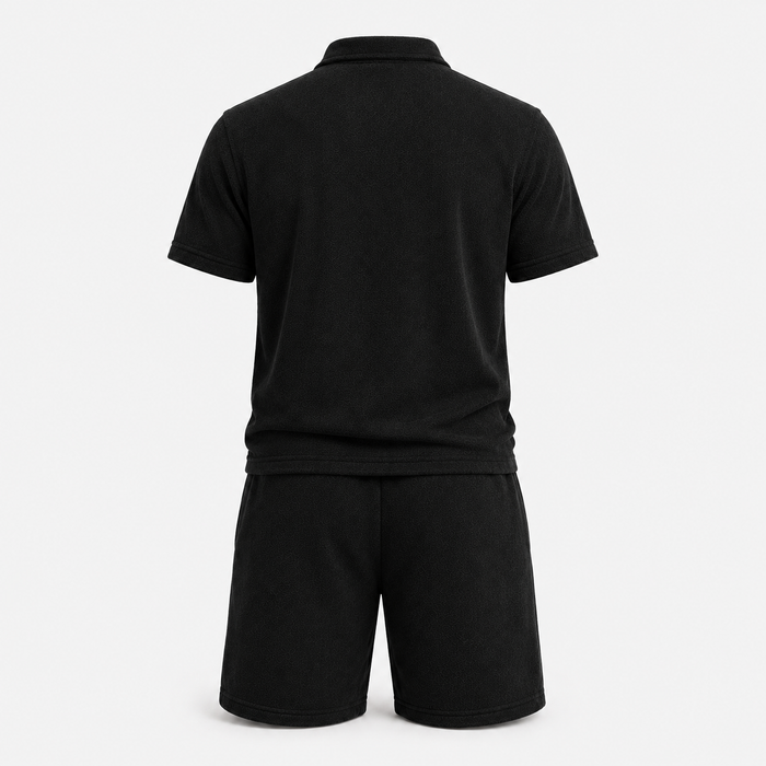 1HUNNA Casual Terry Set in zwart – achterkant